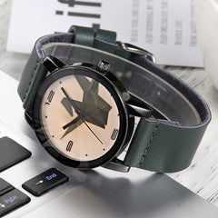 DISU MenWatch Paper Crane Leather Band Analog Alloy Quartz watch man vintage men wristwatch clock mens wrist watches