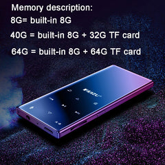 Original New Metal Bluetooth MP4 Player ruizu d29 Portable Lossless HiFi Music video Player Built in Speaker FM Radio E-book