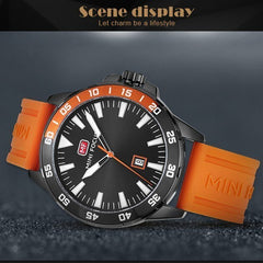 MINIFOCUS Army Military Watch Men Fashion Men's Watches Quartz Watches For Men Clock Luxury Brand Blue Rubber Strap Date Display