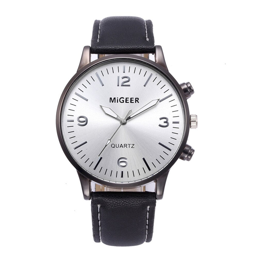 DISU Men Watch Business Leather Strap Sports Simulated Quartz watch mens new arrival in men wrist watches wristwatch mens