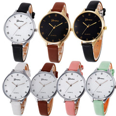 DISU Women Wrist Watch Casual Checkers Faux Leather Ladies Watches women's watch analog quartz vogue Relogio Feminino