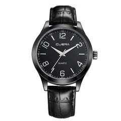 Men Watch Luxury Faux Leather Blue Ray Glass Quartz Analog watch man watches mens 2019 relogios masculino