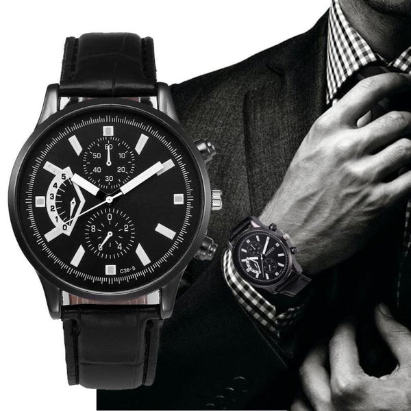 DISU Men Wrist Watch Retro Design Leather Band Analog Alloy Quartz watch man  vintage men wristwatch clock relogios masculino
