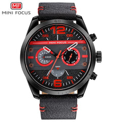MINIFOCUS Man Watch 2019 Leather Military Men's Watch For Men Luxury Casual Mens Watches Quartz Top Brand Luxury Male Clock Date