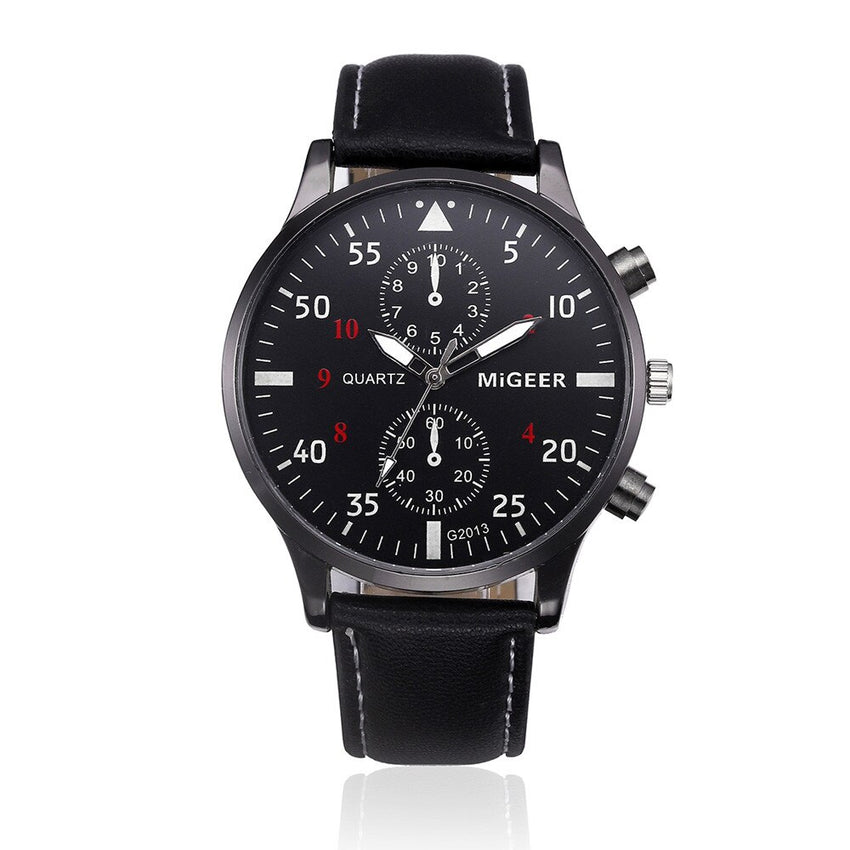 DISU Men Wrist Watch  Retro Design Leather Band Analog Alloy Quartz watches men unique watch for men wristwatch mens