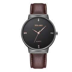 YOLAKO Men's Wrist Watch Casual Quartz Leather Band Strap Analog watch man watches mens 2019 men wristwatch clock