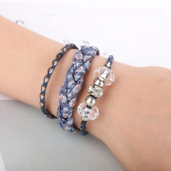 Hot Selling Leather Bracelet Woman High Quality Beading Handmade Rope Wrap Fashion Bracelets Bangles Gift  Brazalete Mujer@50