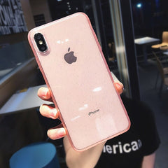 Glitter Powder Shockproof Transparent Silicone Phone Case For iPhone X XS XR XS Max 8 7 6 6S Plus Clear protection Back Cover