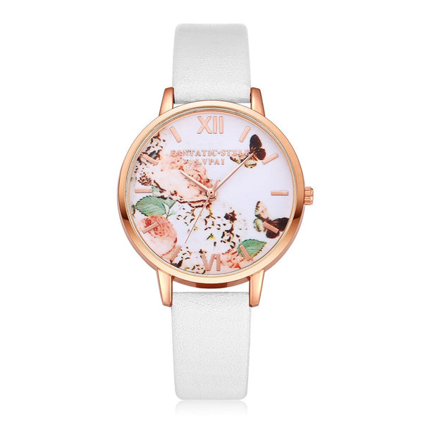 Women's Watches Butterfly Rose Gold Dial Ladies Simple Quartz Wristwatch Casual Clock Dress Gift Mujer Bayan Kol Saati@50