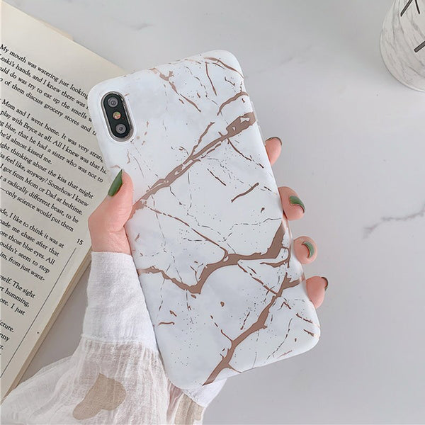 Vintage Marble Case For iphone 7 XS MAX Case Soft TPU Back Cover For iphone 6 6S 7 8 Plus iphone X XR Case Cover Phone Case