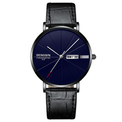 DISU Men Wrist Watch Luxury Quartz Sport Military  Leather Band watch mens big dial watches for men relogios masculino