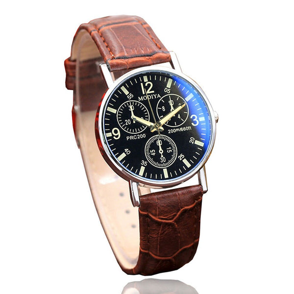 Men's Watch Six Pin Watches Quartz Blue Glass Belt Watch Man Reloj Hombre 2019 men wristwatch clock relogio masculino