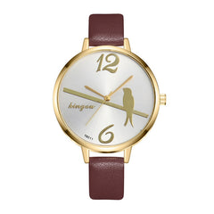 Women's Watches Fashion Geneva Brand Cute Bird Pattern On The Dial Minimalism Wristwatches High Quality Clock Zegarek Damski@50