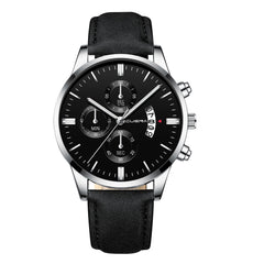 Men's Watch Stainless Steel Sport Analog Leather Band Analog Quartz Wristwatch Mens Relojes Hombre 2019 erkek kol saati