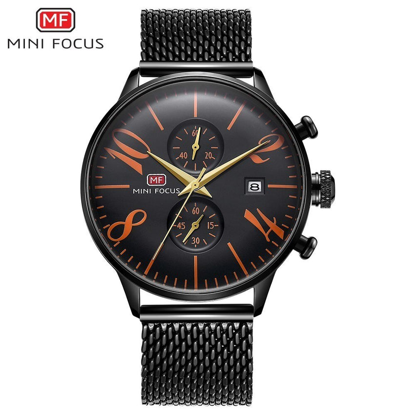MINI FOCUS Top Brand Luxury Stainless Steel Wrist Watch Men Sports Watches Famous Male Clock Quartz Watch Mens Relogio Masculino