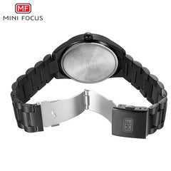MINI FOCUS Luxury Brand Men Watches Stainless Steel Watch Men Waterproof Wristwatch Mens Quartz Fashion Black Blue Date Relogio