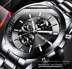 Watch men Luxury Full Steel Watch Masculino Relogio Men's Sports Business Erkek Kol Saati Dress Wristwatch Chronograph relogio