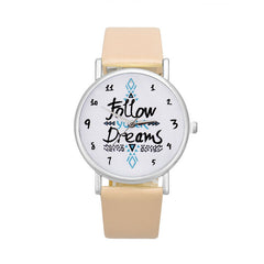 Women's Watches Best Sellers  Follow Dreams Letter Pattern Clock Rome Nombre Mode Top Marque Montre Femme Acier Inoxydable@50