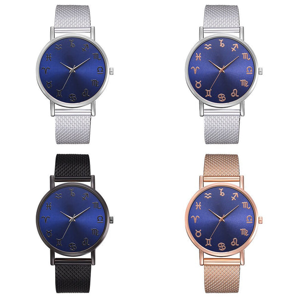 Creative Lady Watch With Melancholy Blue Base Sign Is Worth Starting Montre Femme Acier Inoxydable Women's Watches Wristwatch@50