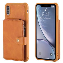 Leather Flip For Iphone 8 7 6 6s Plus Cover Zipper Multifunction Wallet Case For iPhone X XS XR XS Max Shockproof Silicone Cover