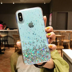 Fashion Glitter Bling Star Phone Cases For iphone 11 Pro MAX XS Max XR X 8 7 6 6SPlus Soft TPU Shining Sequins Transparent Cover