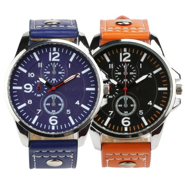 Mens Watches Sports Quartz Luxury Leather Watch Man big dial watches for men wristwatch mens Reloj Hombre 2019 relogio masculino