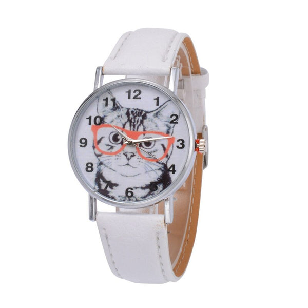 Women's Watches Fashion Geneva Brand Roman Numeral Cat Pattern Quartz Watch The Current Popular Factor @50