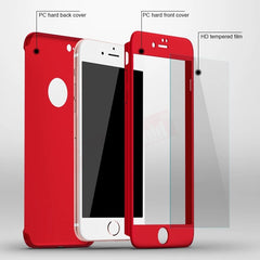 360 Full Cover Phone Case For iPhone X 8 6 6s 7 Plus 5 5s SE PC Protective Cover For iPhone 7 8 Plus Case Cover With Glass