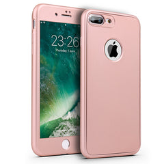 360 Full Cover Phone Case For iPhone X 8 6 6s 7 Plus 5 5s SE PC Protective Cover For iPhone 7 8 Plus Case Cover With Glass