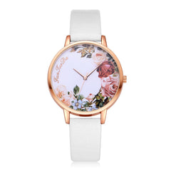 Luxury  Women Watches Thin disc Flower Watch Minimalism Leather Strap Ladies Quartz  Wristwatch Featured Clock Reloj Mujer@50