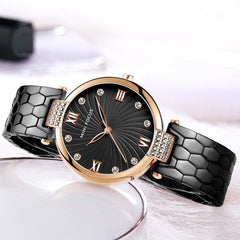 MINIFOCUS Snake Skin Texture Stainless Steel Watch Bands Fashion Designer Brand Luxury Women Watches Quartz Gold Women's Watch