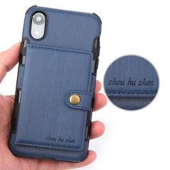 Leather Wallet Case For iPhone XS Max 6 6s 7 8 Plus Plain Business Cases For Samsung Note 8 S8 S9 Plus With Card Pocket Cover