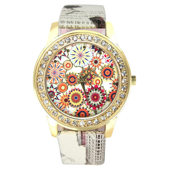 Colorful Stylish Oil Painting Watch High Quality Quartz Wristwatch Montre Femme Acier Inoxydable Current Popular Factor Watch@50