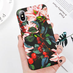 Ultra Thin Leaf Case For iPhone 8 7 6 6S Plus 5 s SE Fitted Cases Green Leaves Phone Cases Hard PC Cover For iphone X Shell Capa
