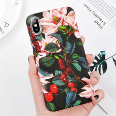 Ultra Thin Leaf Case For iPhone 8 7 6 6S Plus 5 s SE Fitted Cases Green Leaves Phone Cases Hard PC Cover For iphone X Shell Capa