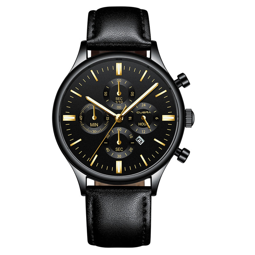 Men's Watch Fashion Sport Stainless Steel Case Leather Band Quartz Analog Wrist Watch Man Reloj Hombre 2019 relogios masculinos