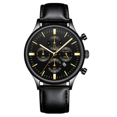 Men's Watch Fashion Sport Stainless Steel Case Leather Band Quartz Analog Wrist Watch Man Reloj Hombre 2019 relogios masculinos