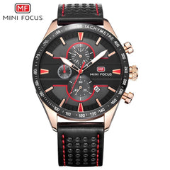 MINIFOCUS Men's Watches Quartz Watches Men Luxury Brand Waterproof Sport Wristwatch Mens Leather Strap Military Watch Male Clock