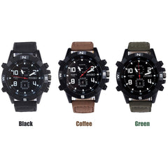 Men's Wristwatch Luxury Canvas strap Large Dial Military Sport Quartz Watch Man Watches Mens 2019 erkek kol saati