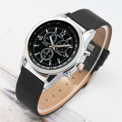 Men's Watch Three Eye Quartz Blue Glass Belt Men Wristwatch Clock Reloj Hombre 2019 erkek kol saati zegarek meski