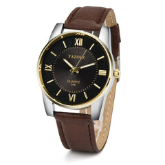 YAZOLE Men Watches 2019 Luxury Brand Stainless steel Leather Band Analog Quartz Wrist Watch Man relogio masculino orologio uomo