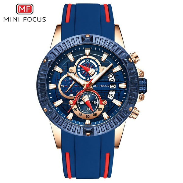 MINIFOCUS Fashion Sports Watch Men Waterproof Silicone Wrist Watches Men Luxury Brand Men's Watches Quartz Watches Male Clock