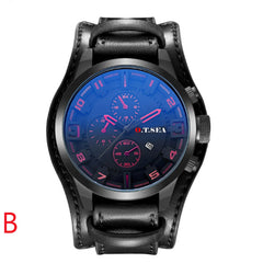 Men's Watch Fashion Three Eyes Calendar Leather Strap Quartz Watch Man Reloj Hombre 2019 Men Wristwatch Clock relogio masculino