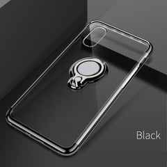 Ultra Thin Transparent Phone Case For iPhone XS MAX XR X 8 7 6 6S Plus Car Magnetic Cases Finger Ring Holder Cover Coque