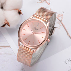 Best Selling Women Watches Rose Colour Dial Ladies Quartz Wristwatch Fashion Silicone Strap Temperament Clock  Zegarki Damski@50