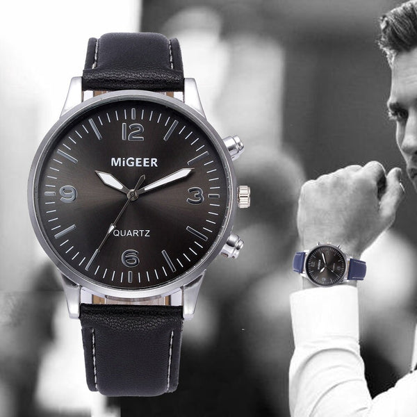 Men Wrist Watch Business Leather Strap Sports Simulated Quartz watch mens new arrival in men wrist watches wristwatch mens