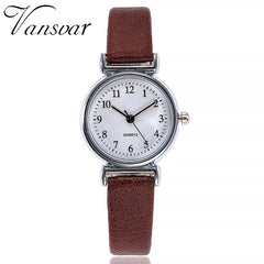 Women Watches  Exquisite Roman Numeral  Dial Ladies  Quartz Wristwatch 5 Color Leather Strap Clock Hot Zegarki Damskie@50