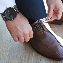 Ultra-thin Watches Classic Steel Quartz Date Wristwatch Casual Mesh Belt Masculino Relogios relojes para hombre reloj hombre
