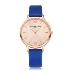 Fashion Women's Watch  Rose Gold Dial Leather Strap Wristwatch Ladies Watches Simple Casual Quartz Clock Relogio Feminino@50