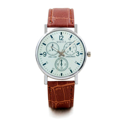 Men Watch Six Pin Quartz Blue Glass Belt Watch Mens Reloj Hombre 2019 men wristwatch clock relogio masculino